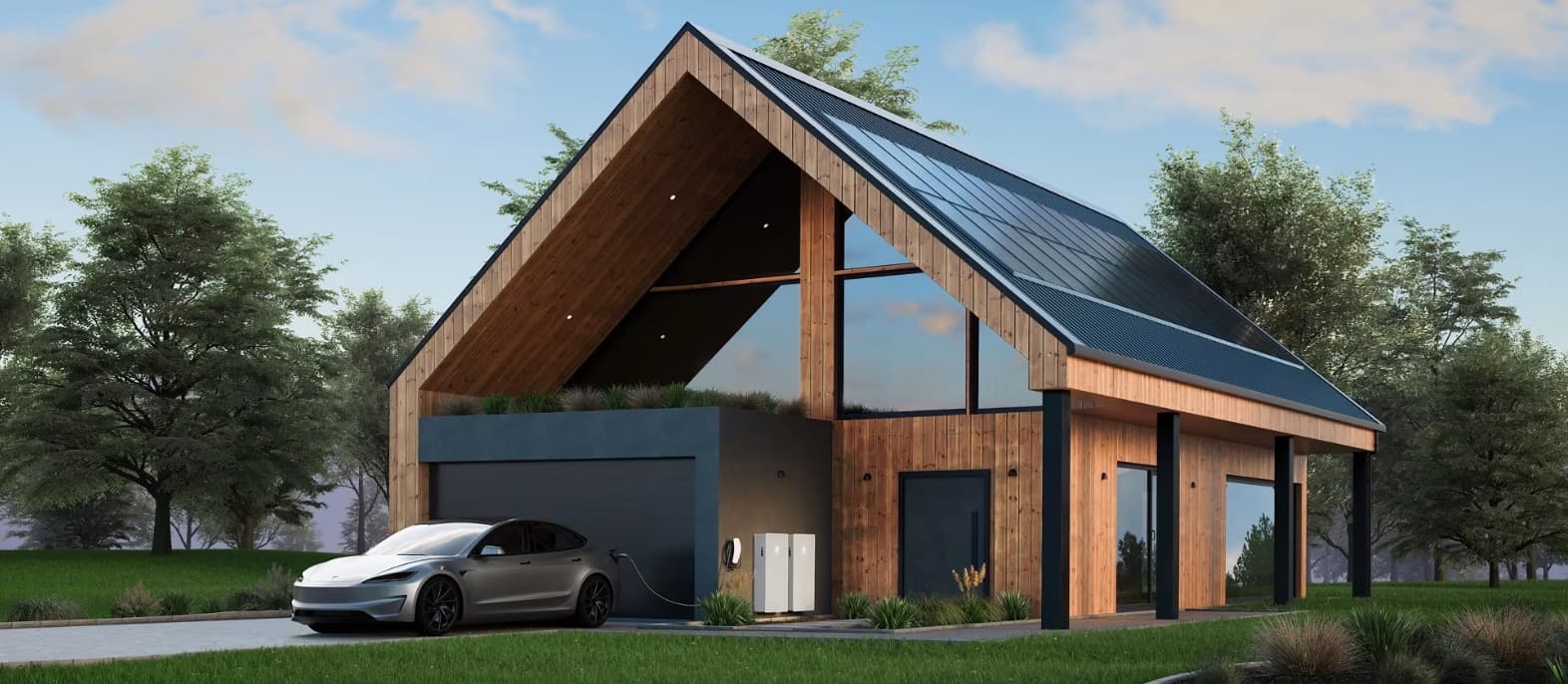 Maison québécoise avec installation solaire Voltis